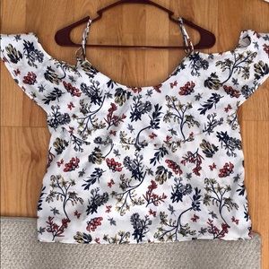 Forever 21 Floral Open-Shoulder Top || Size L